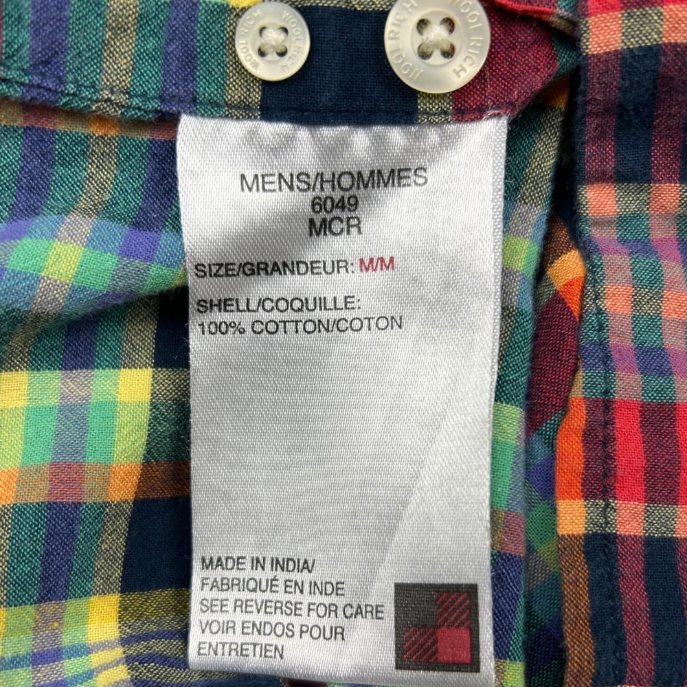 Lot 2 Woolrich Plaid Shirt Men Medium Multi-Color Plaid Short Sleeve Button Down - Picture 6 of 11